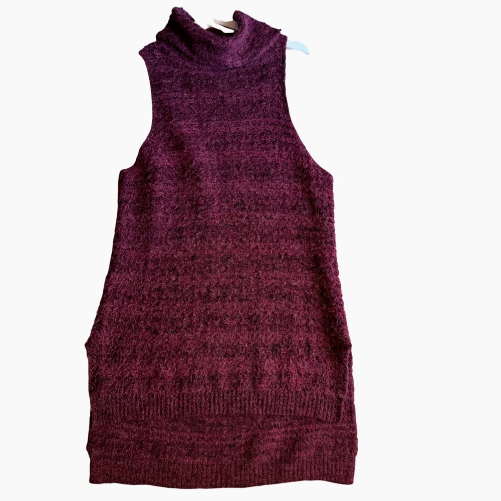 Free People Sleeveless Cowl Neck Tunic Knit Wool Sweater Goblincore Boho Size M